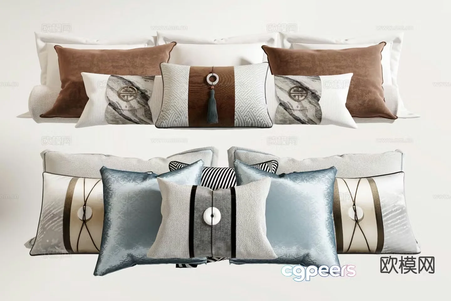 New Chinese style pillow pillow 3d model
