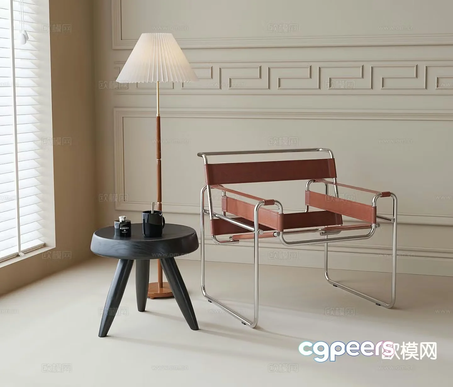 Medieval style chair leisure chair 3d model