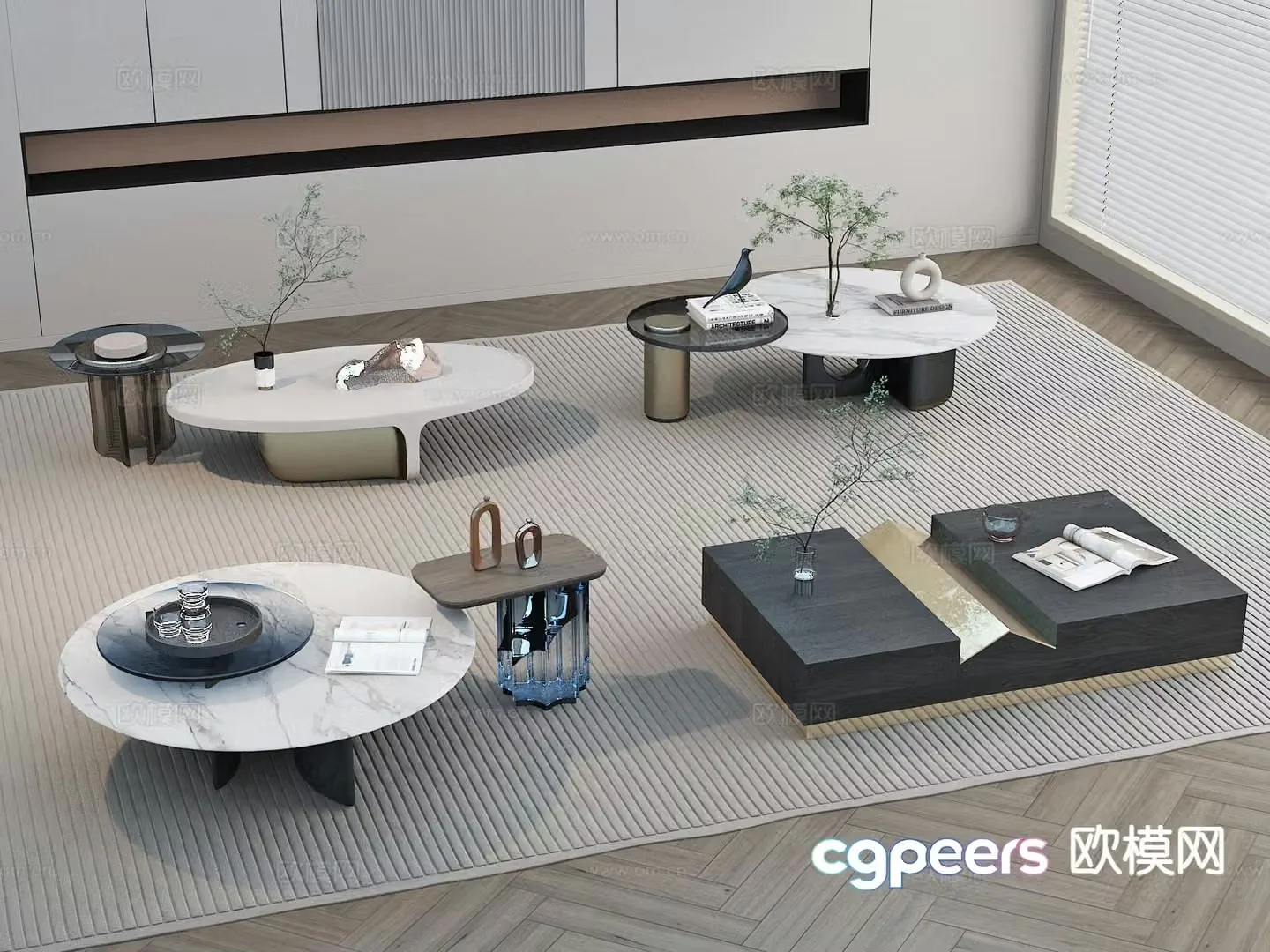 Mother and son coffee table marble coffee table 3d model