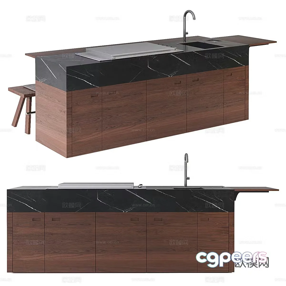Middle Island Desk Bar 3D Model