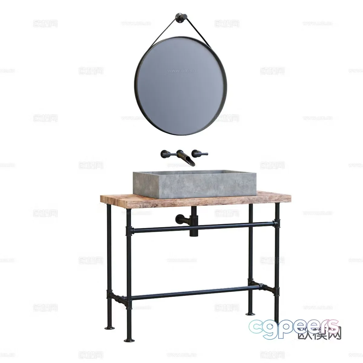 Wabi-sabi style washbasin 3D model