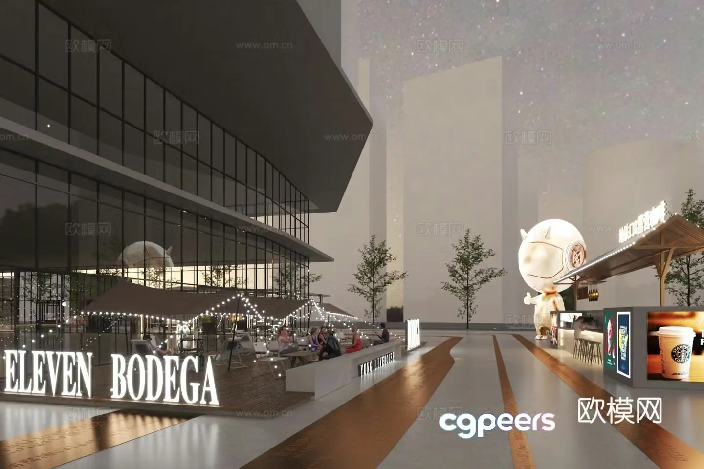 Modern cafe 3d model