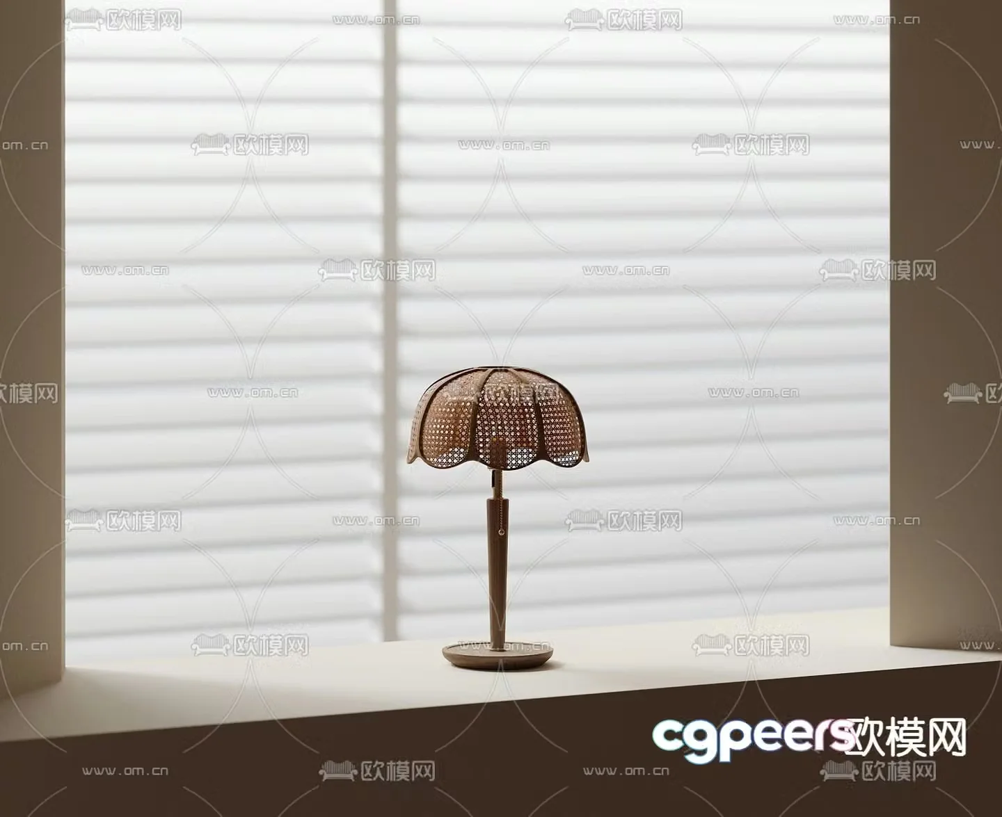 Wasabi desk lamp rattan desk lamp 3D model