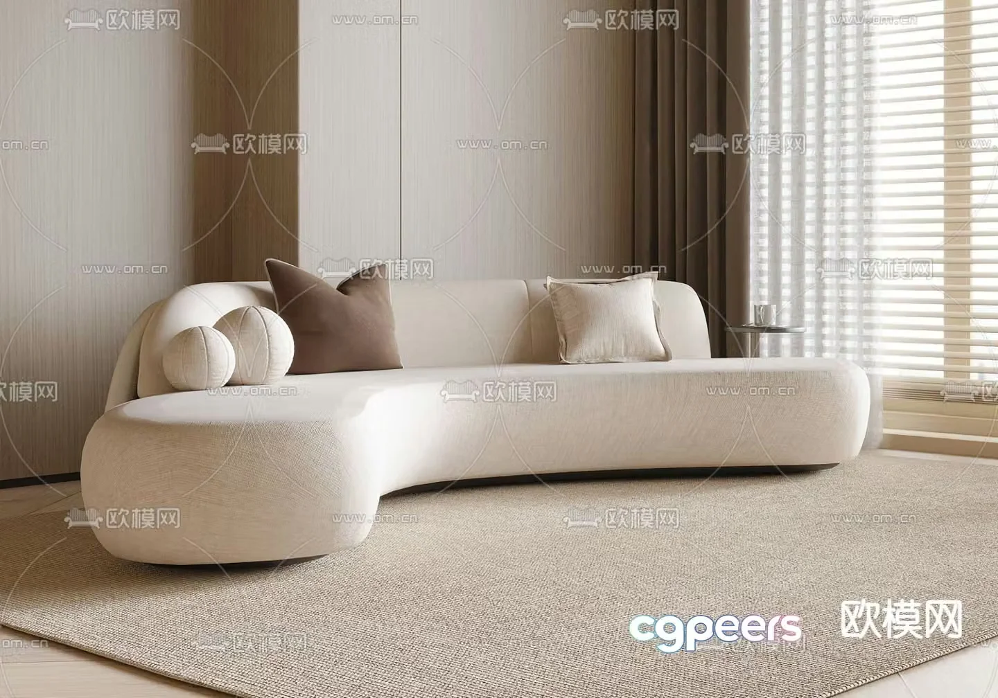 Special shaped sofa curved sofa 3d model