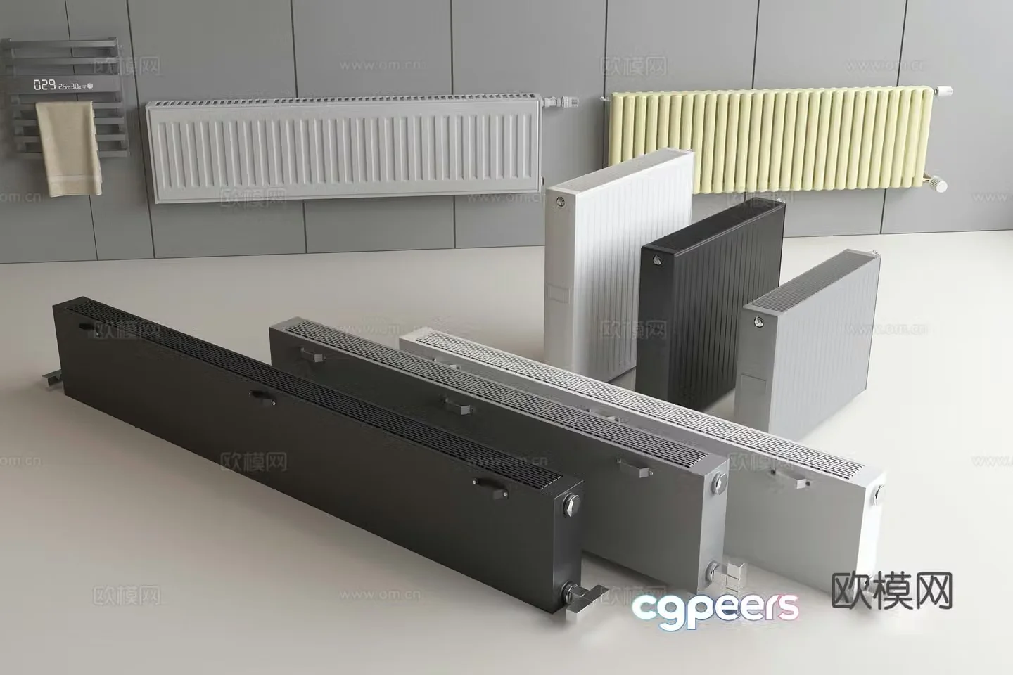 Radiator Heating Pipe Heating Electric Towel Rack Towel 3D Model