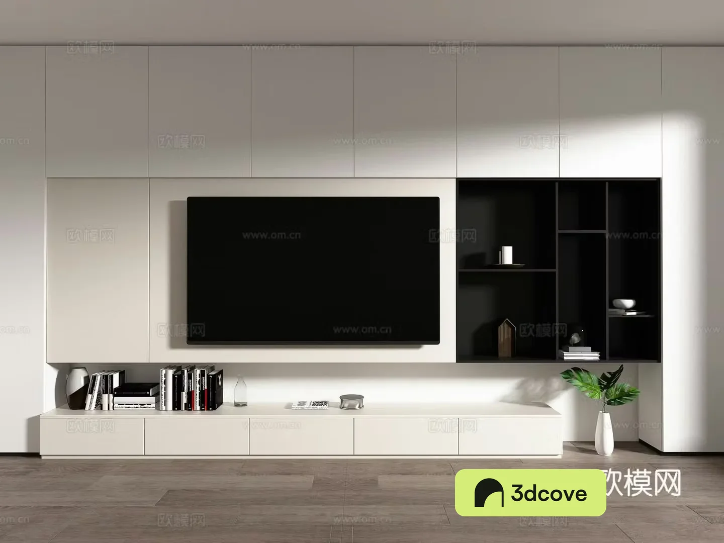 Modern TV background wall whole wall cabinet full wall cabinet