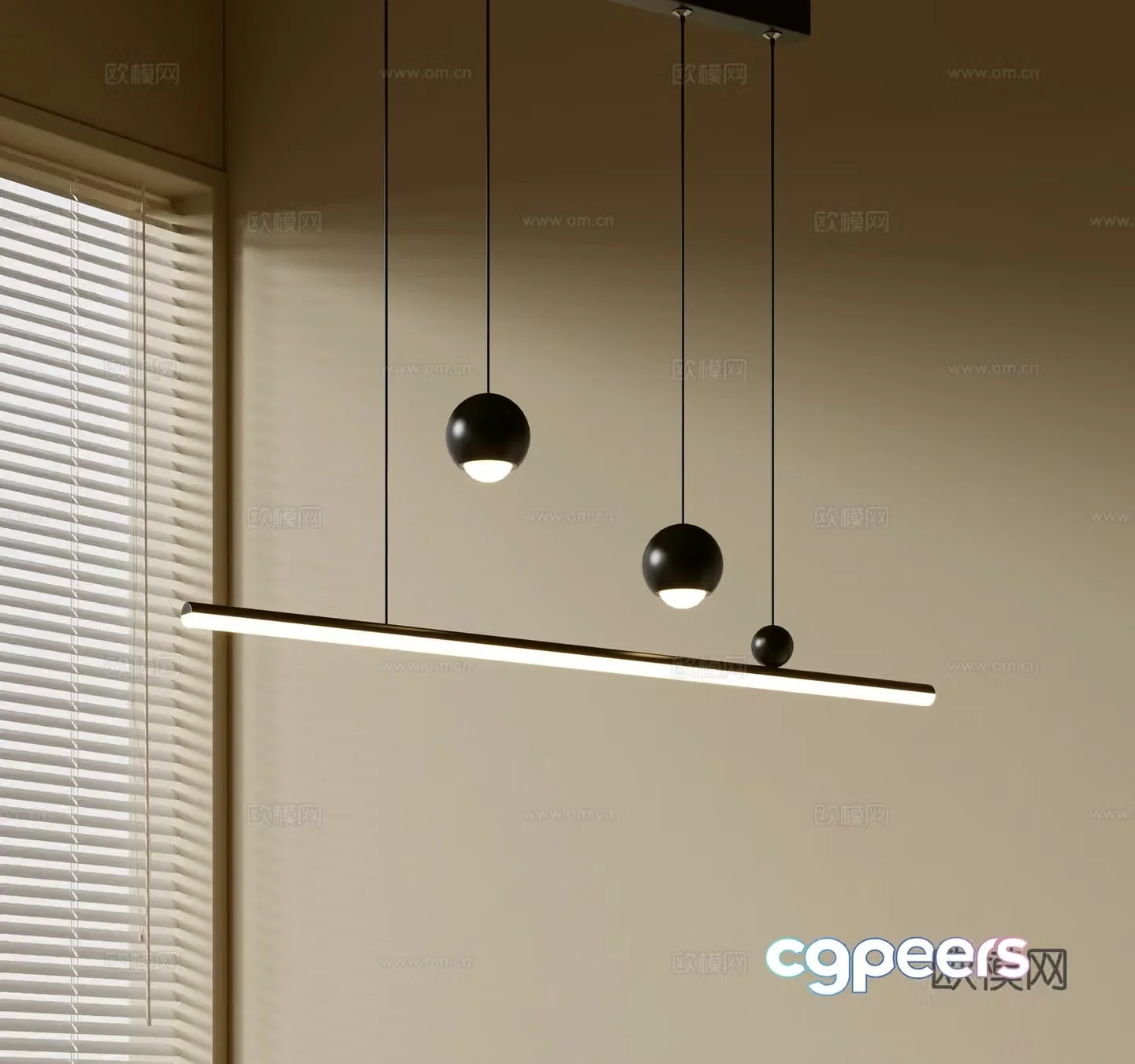 Modern simple chandeliers Nordic style chandeliers Mediterranean style chandeliers Study lamp combination Restaurant lamp 3D model