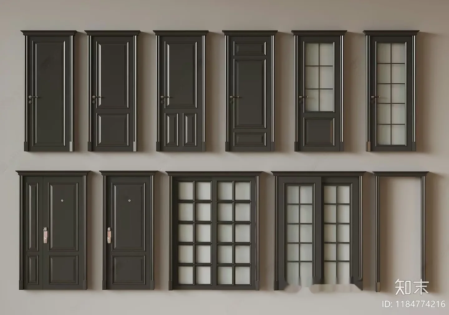 Gray Cabinet Doors 3D Model – 18156 – VRAY Render