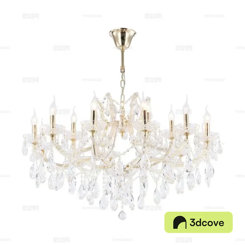 European crystal multi-head chandelier