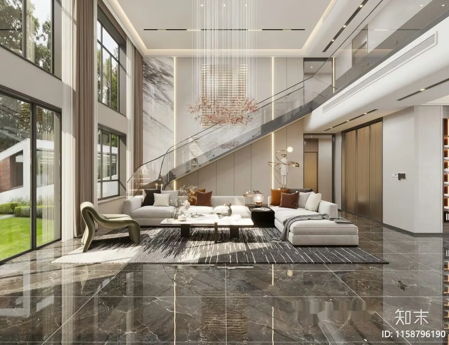 Modern Living Room 3D Model – 13360 – VRAY Render