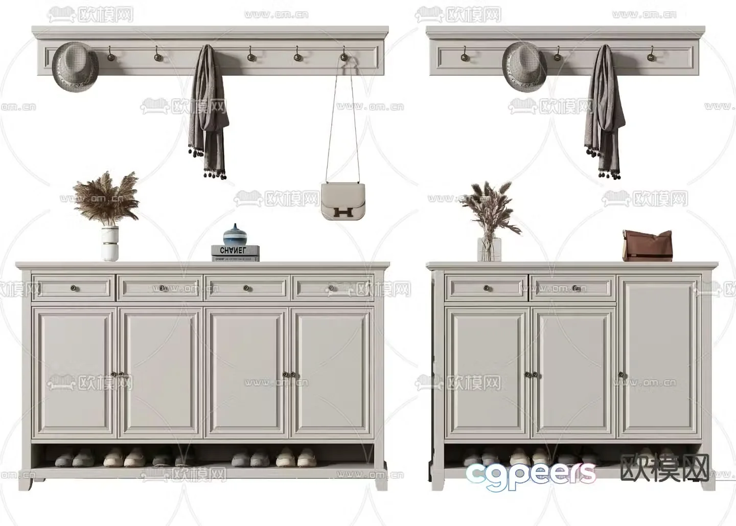 European shoe cabinet 3D model