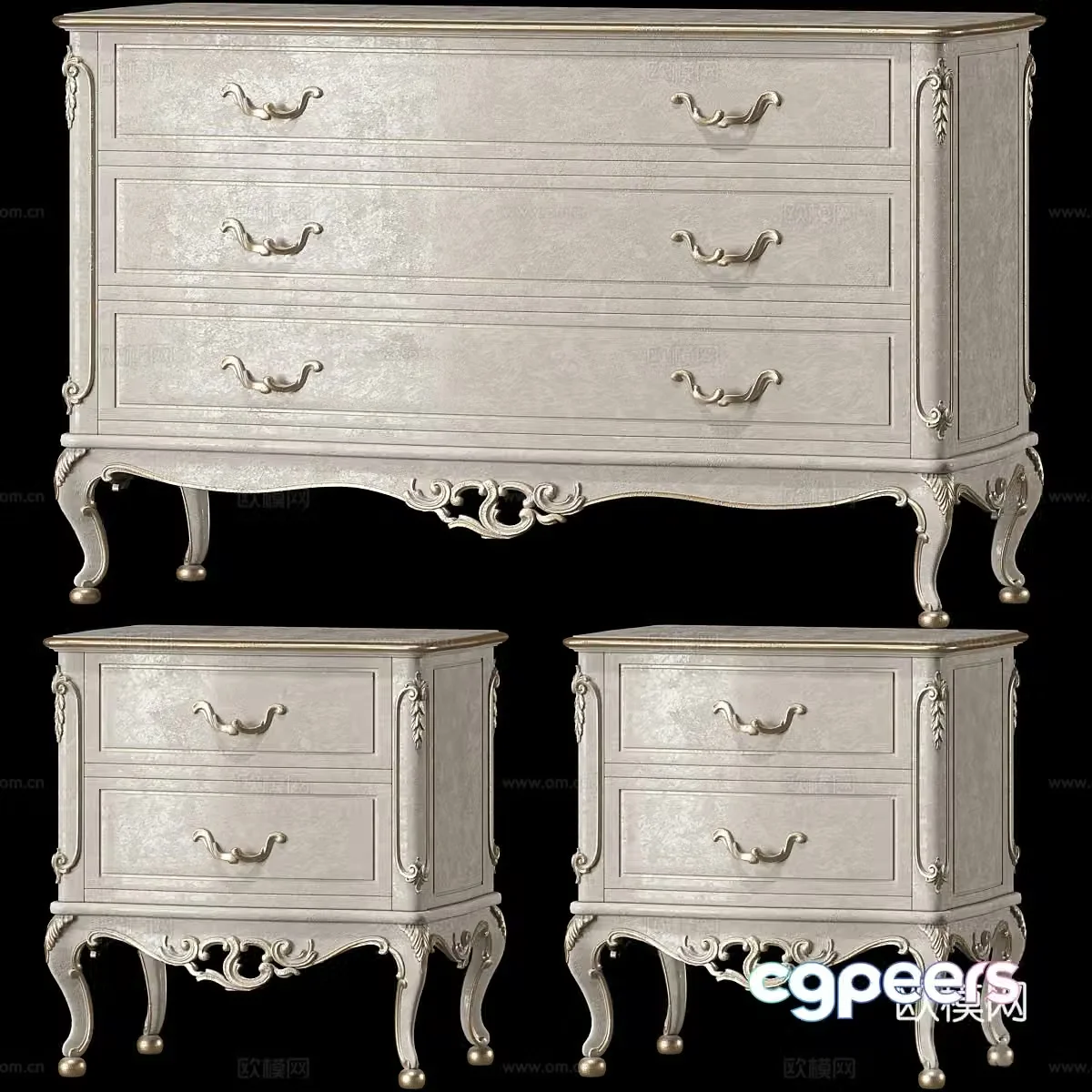 French sideboard 3D model
