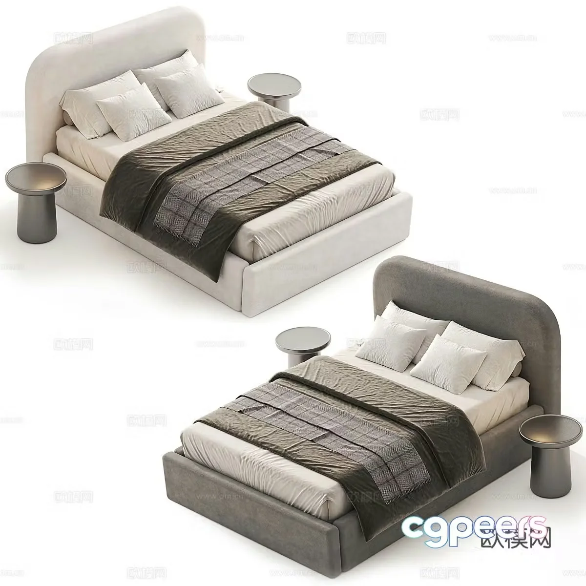 Background double bed 3d model