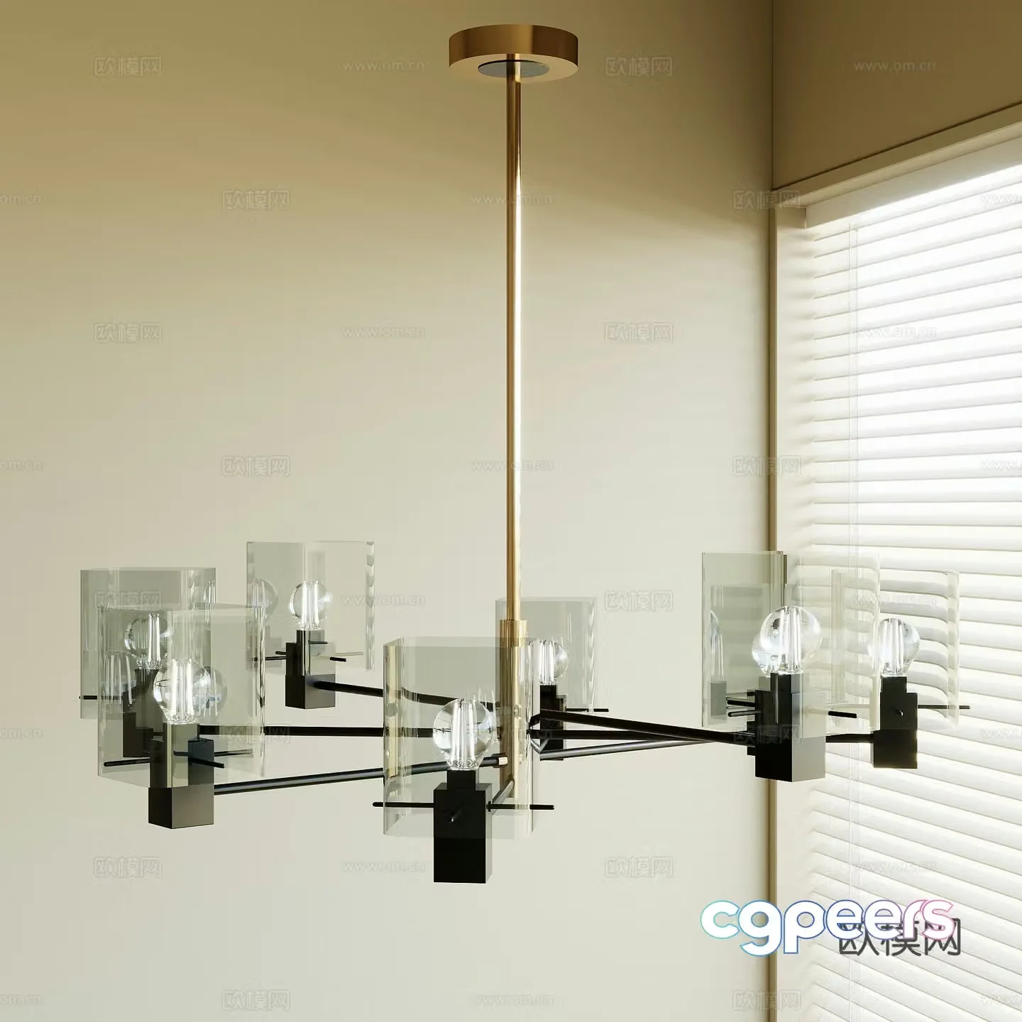 Modern chandelier 3d model