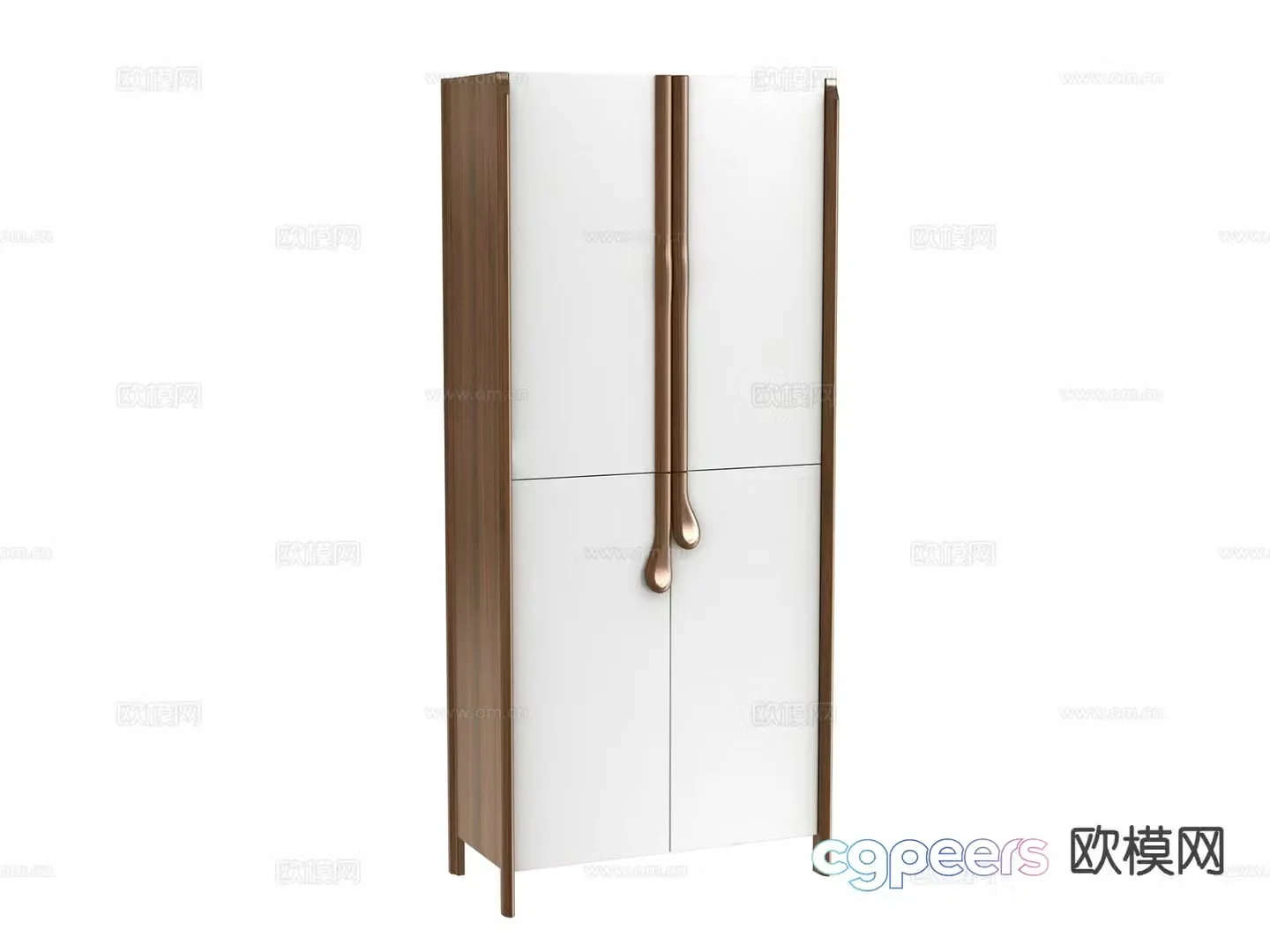 Light luxury finished wardrobe 3D model