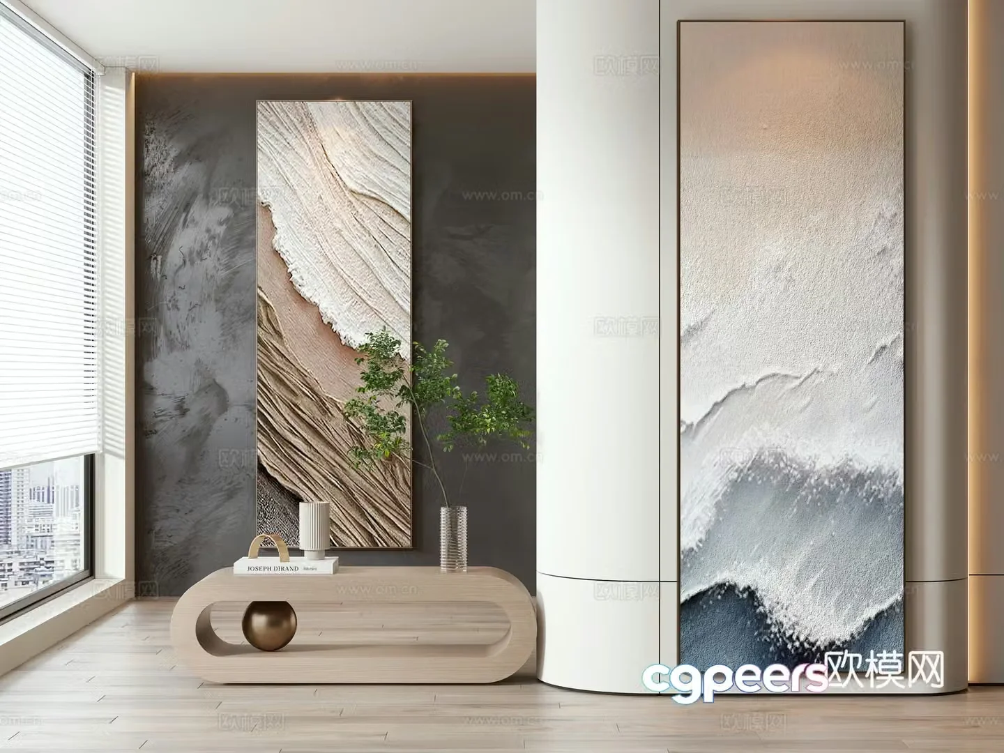 Modern hanging painting decorative painting 3d model