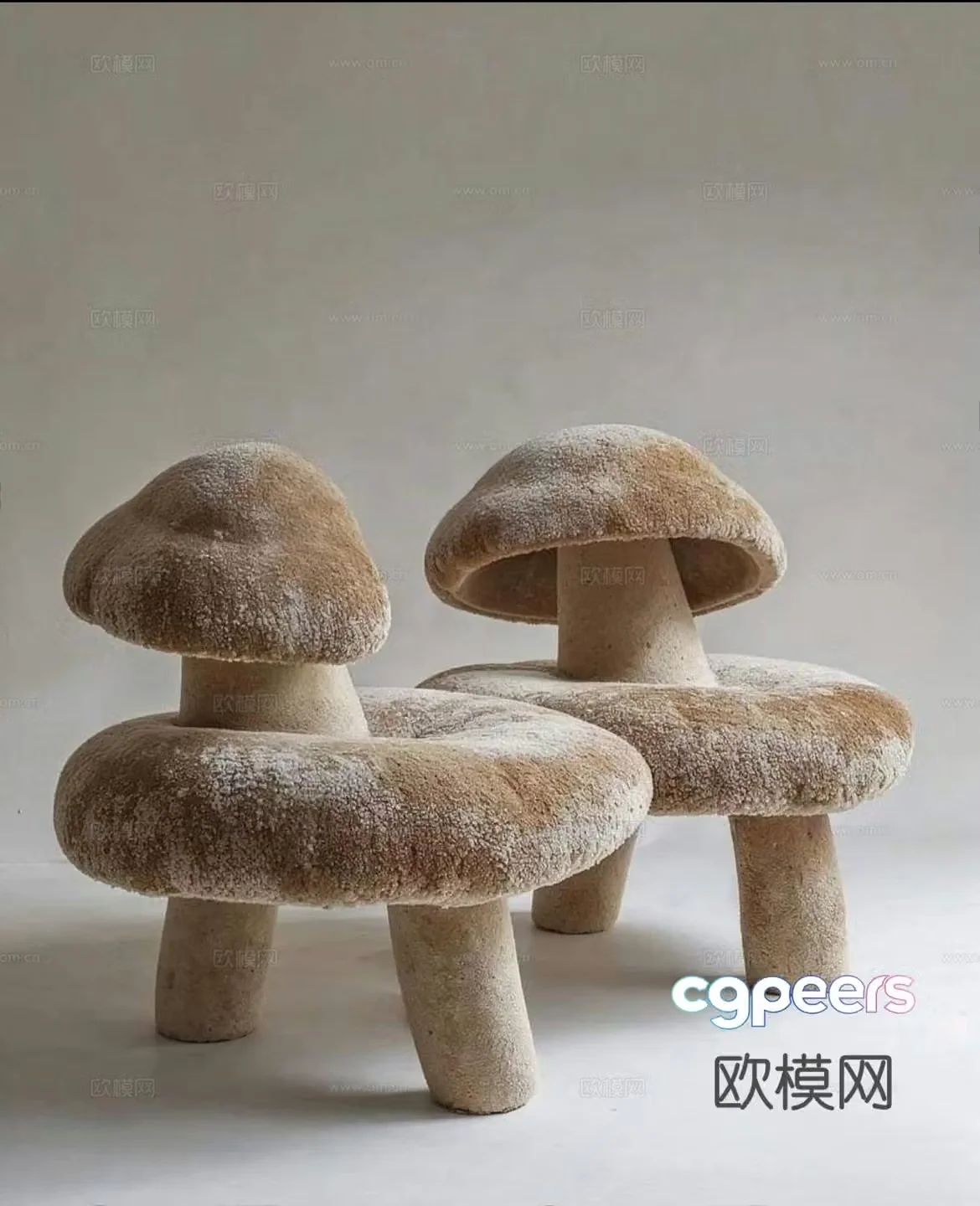 Modern stool Modern mushroom stool Art stool 3d model