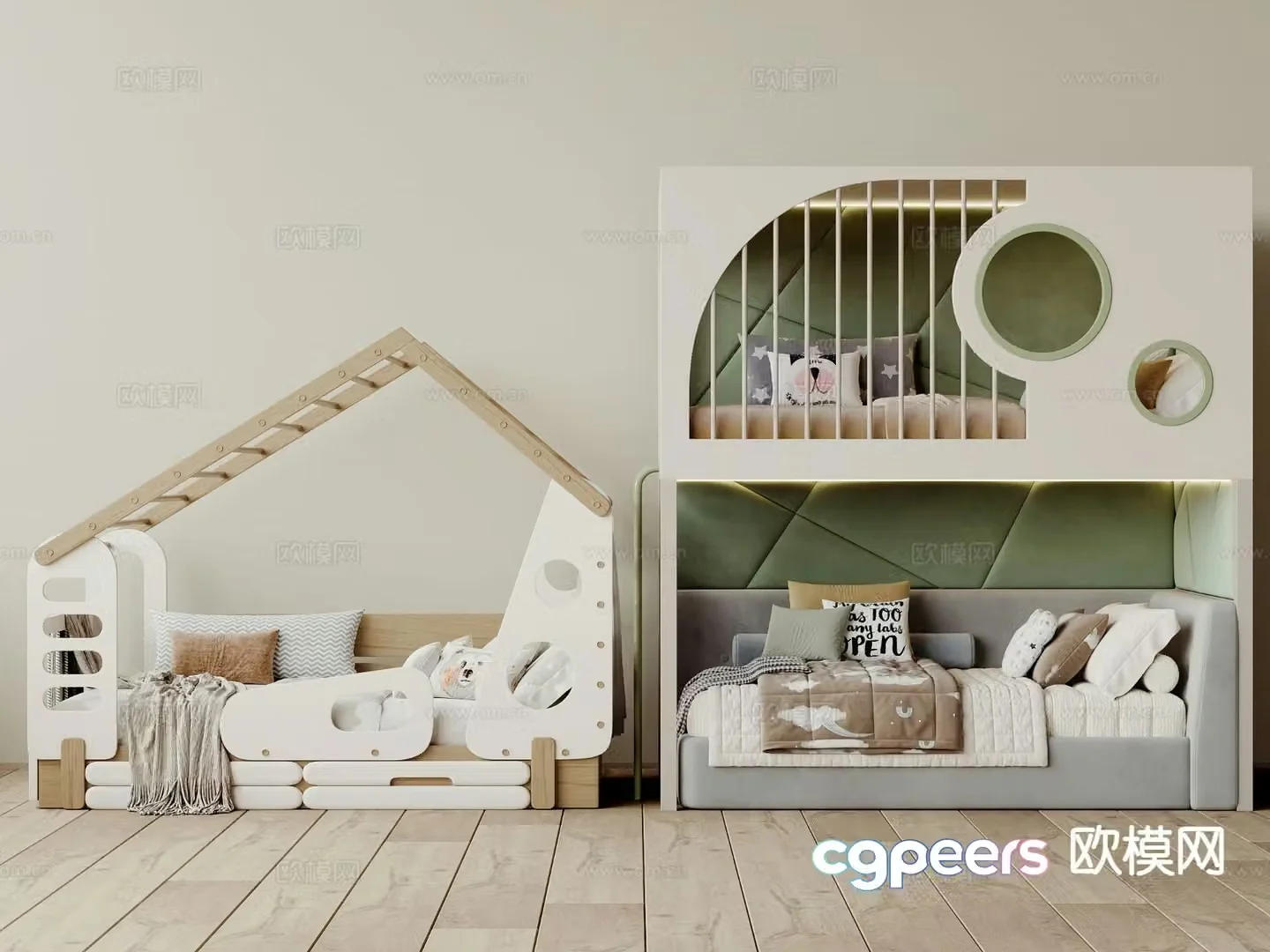 Modern children’s bed 3d model
