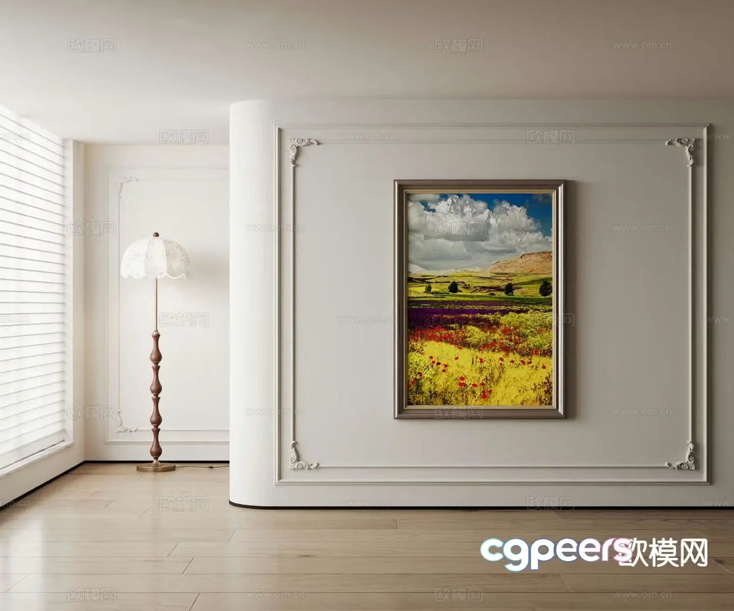 American decorative painting landscape oil painting 3d model