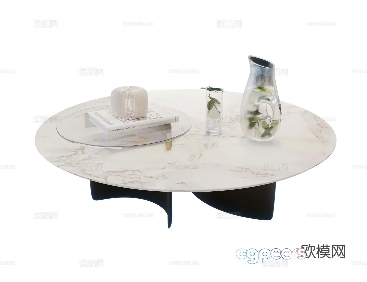 Modern coffee table marble coffee table stone coffee table round coffee table coffee table ornament 3D model