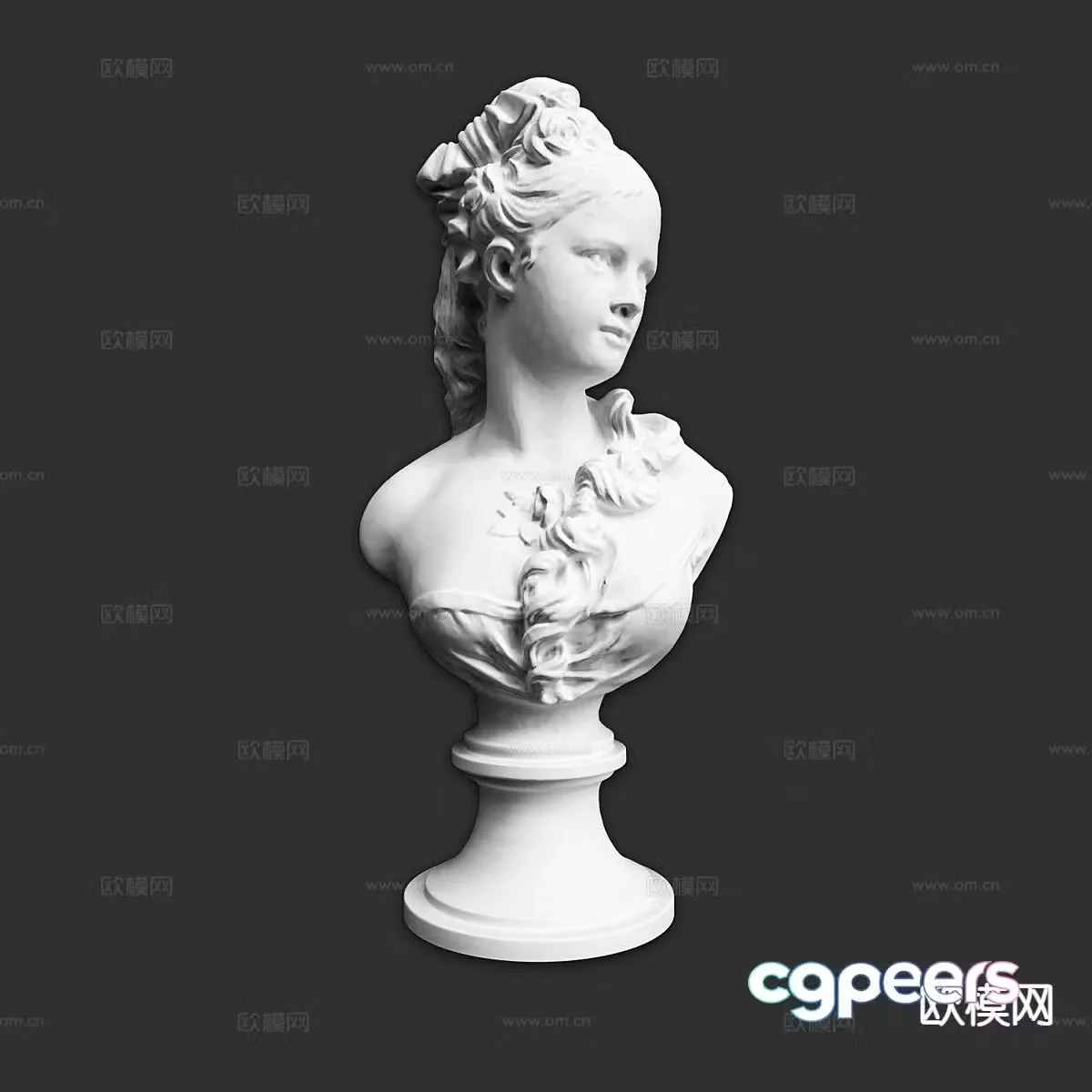 Plaster sculpture bust sculpture 3d model