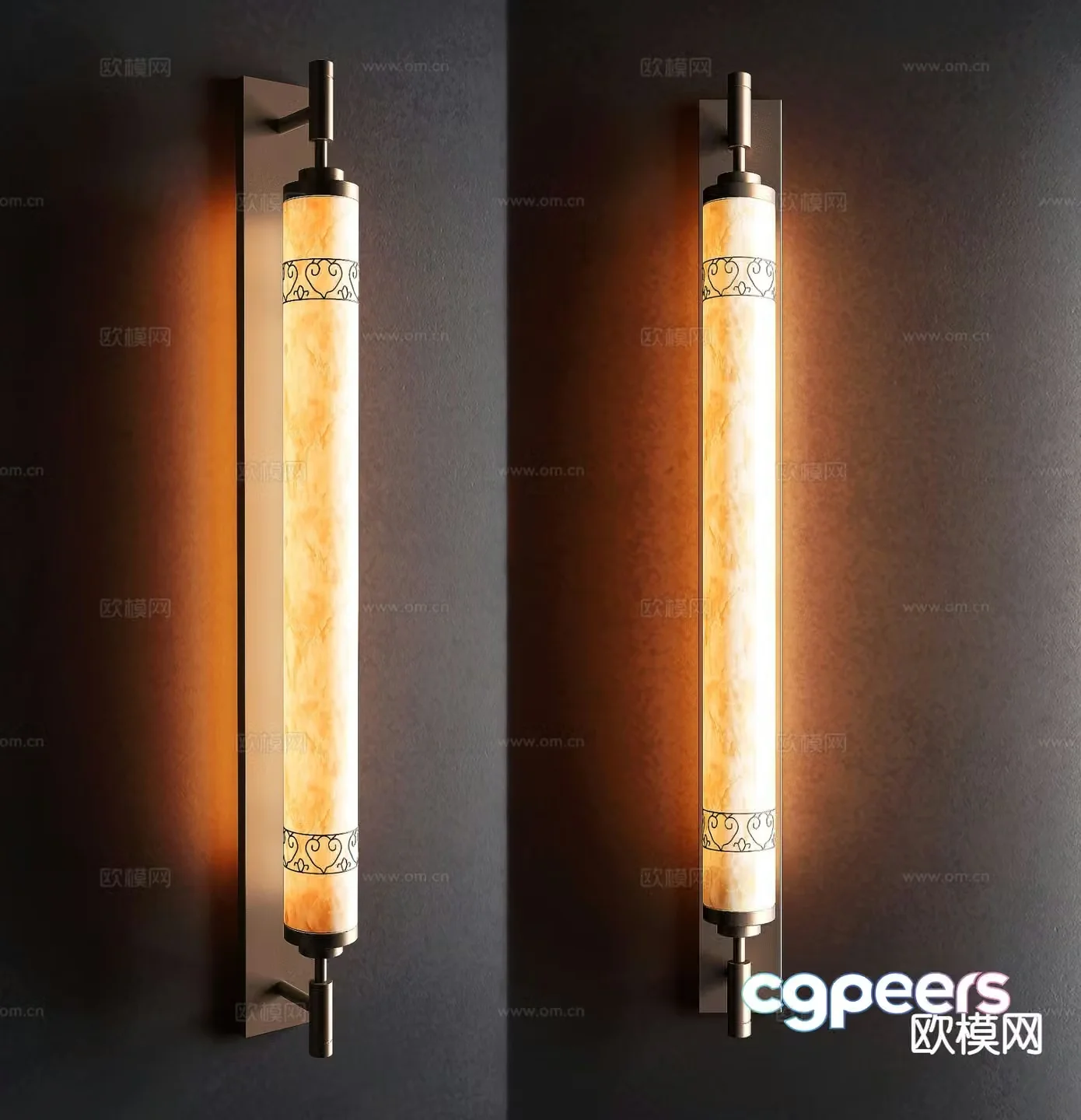 New Chinese style wall lamp marble wall lamp 3d model