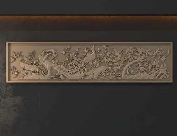 A Rectangular Beige Relief Sculpture 3D Model – 8812 – VRAY Render