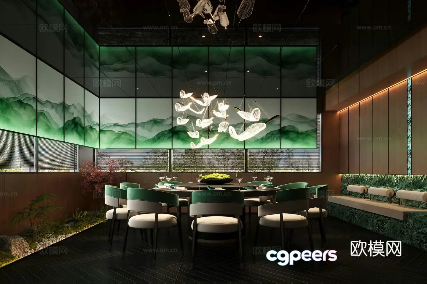 New Chinese restaurant private room private room 3d model