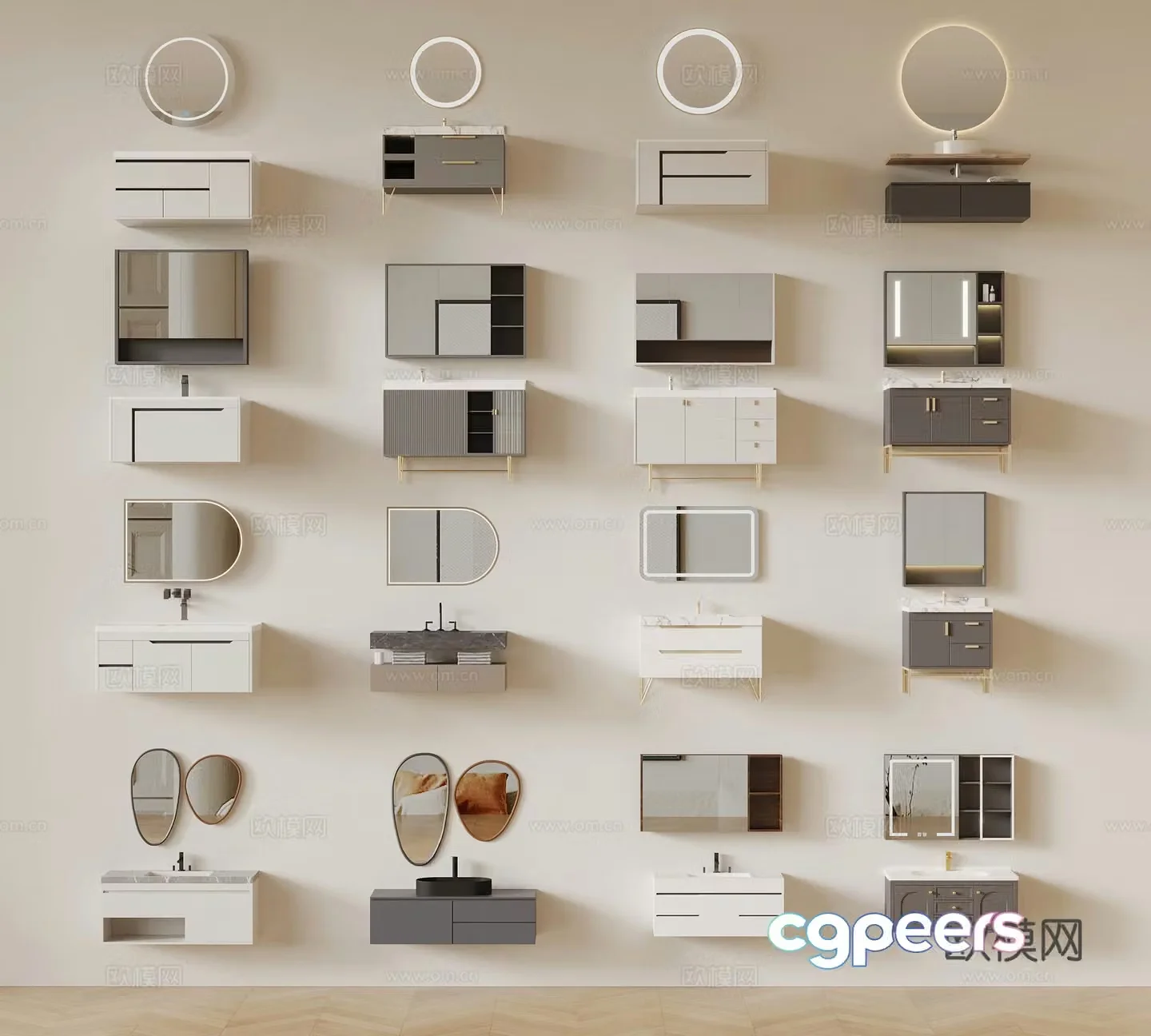 Modern bathroom cabinet 3d model
