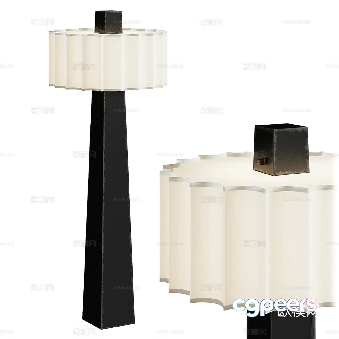 Middle-aged floor lamp 3d model