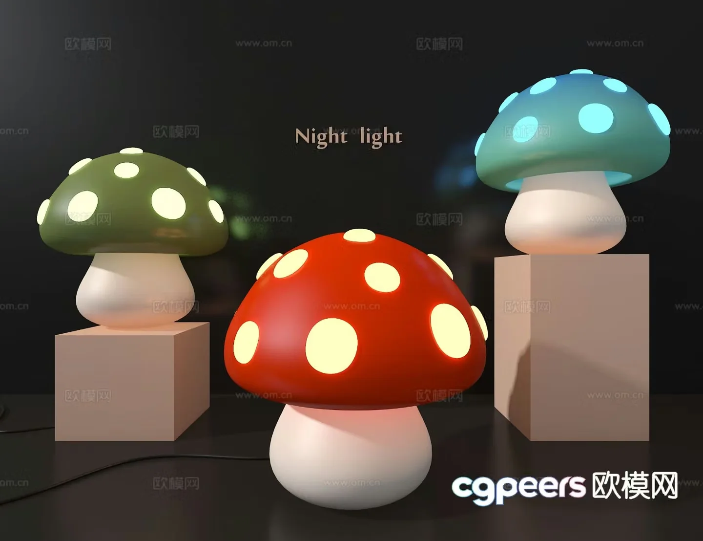 Mushroom lamp children’s desk lamp 3d model
