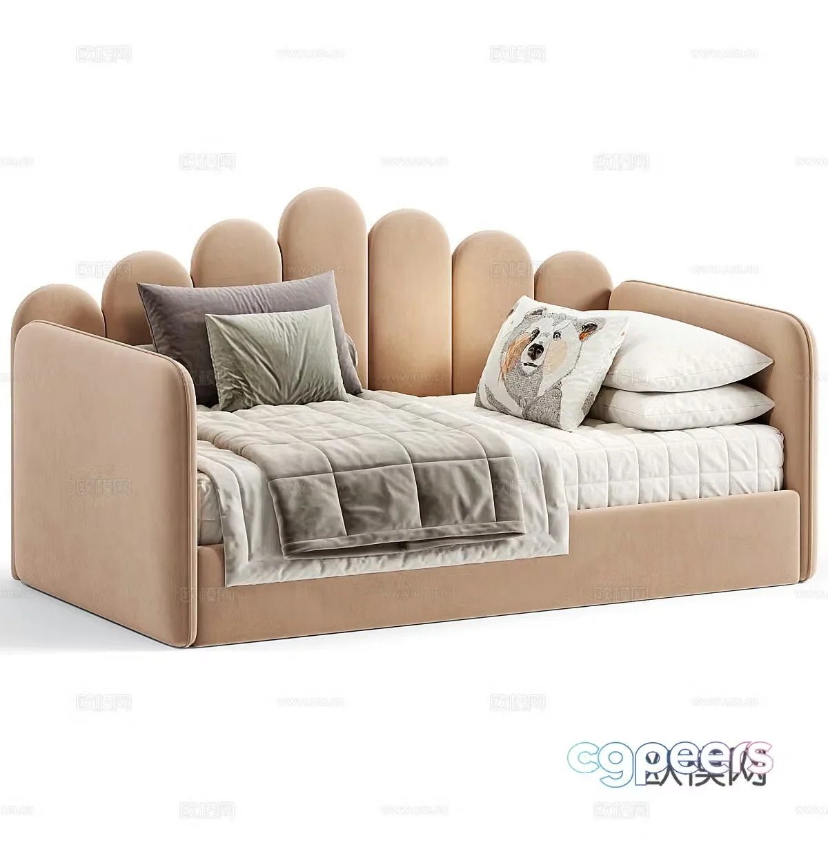 Fabric children’s bed Fabric children’s bed Boys bed Girls bed Sofa bed Single bed Bed 3D model