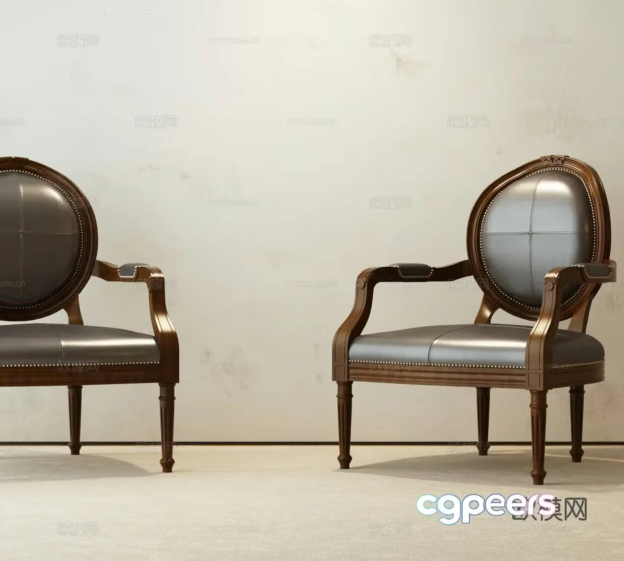 American dining chair American single chair 3d model