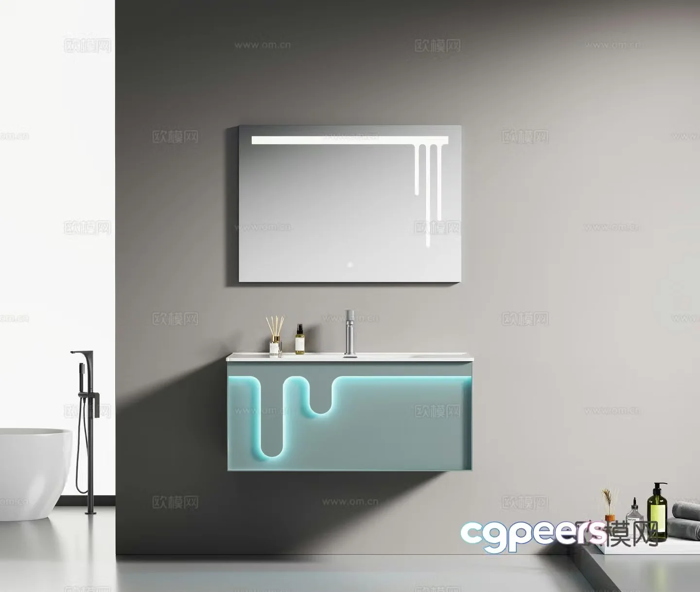 Nordic bathroom modern bathroom simple bathroom cabinet bathroom toilet 3d model
