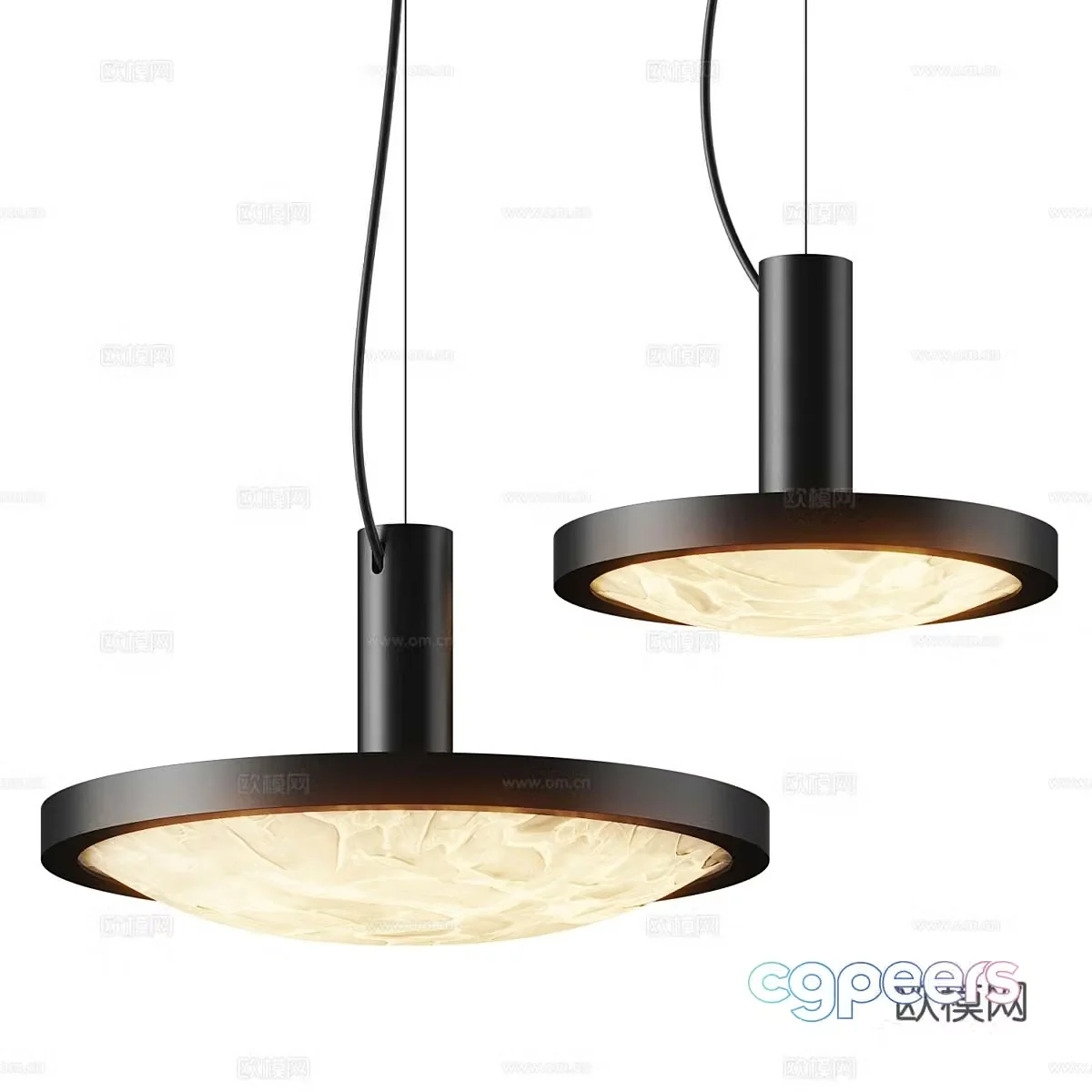 Simple chandelier round chandelier 3d model
