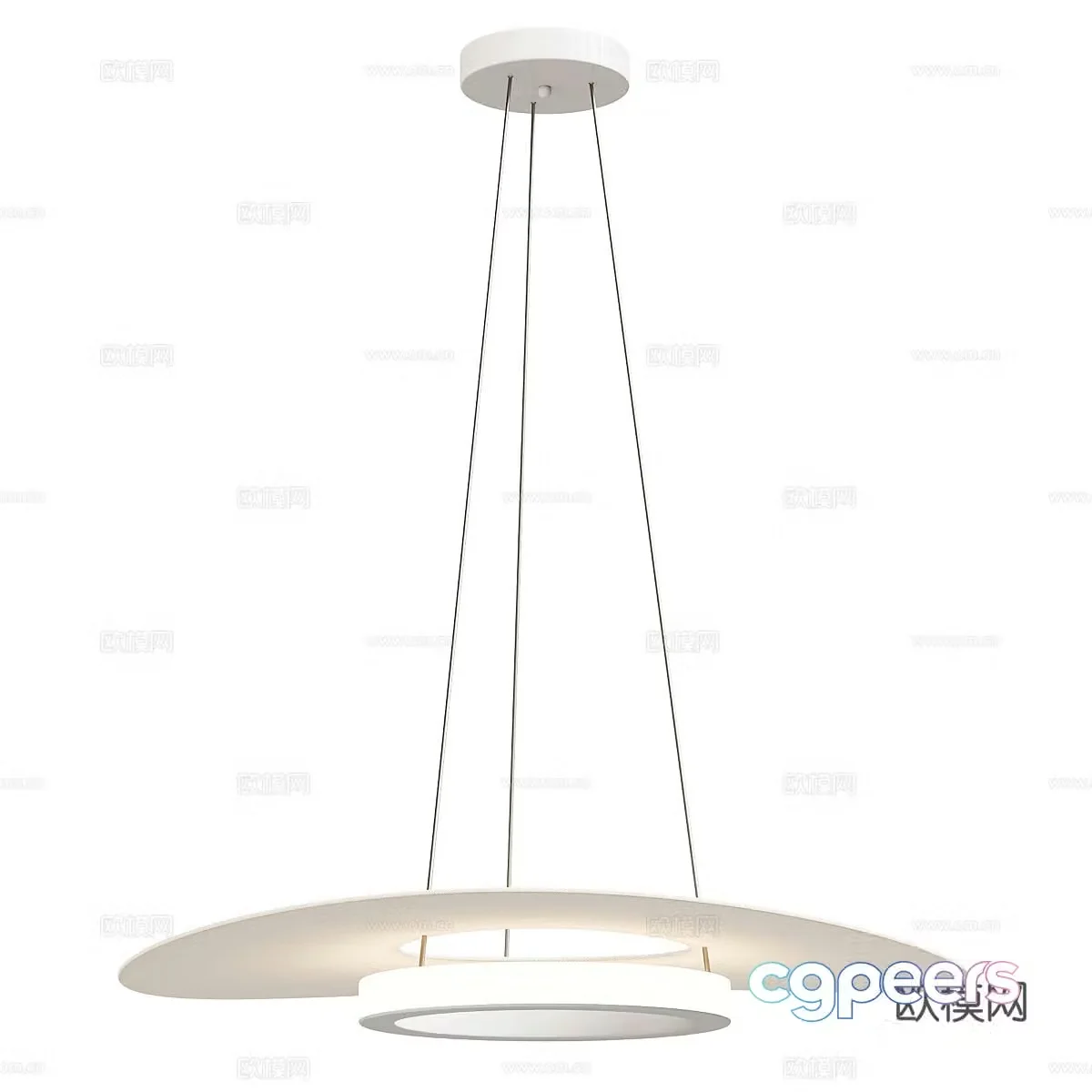 Cream style chandelier art chandelier 3d model
