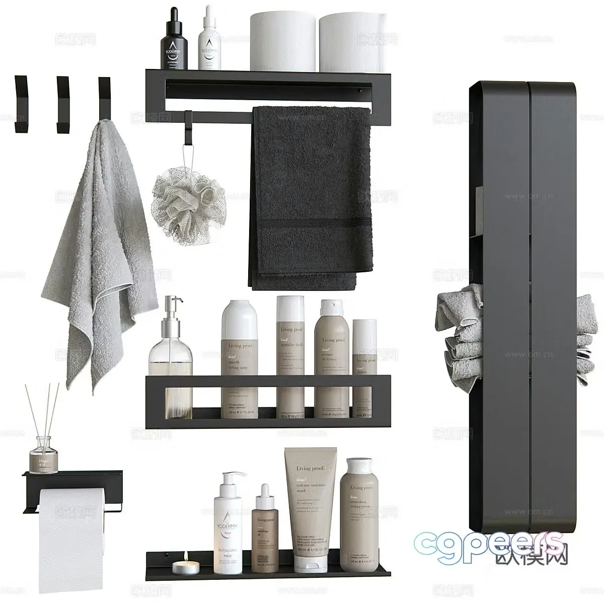 Modern bathroom small pieces 3D model