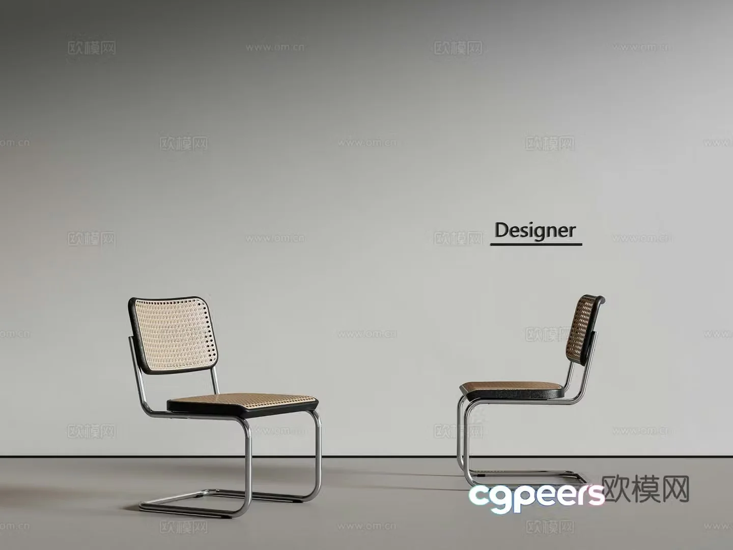 Medium style dining chair single chair 3d model