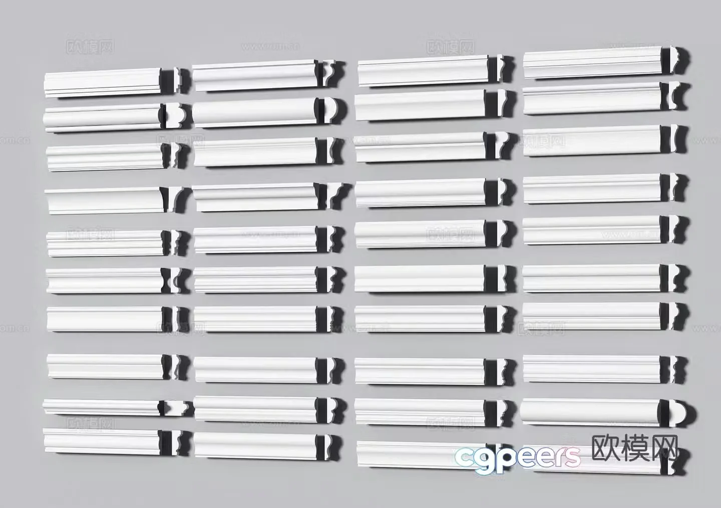 Simple European plaster lines ceiling angle lines ceiling splines skirting lines line eaves lines set line 3D model