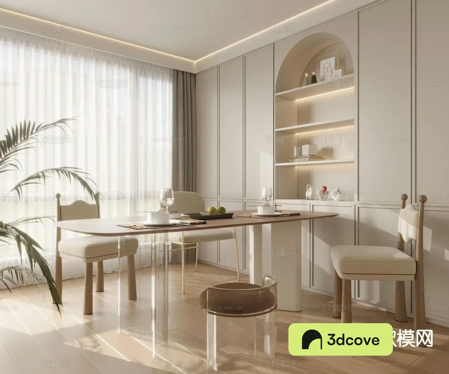 Cream style dining table and chairs
