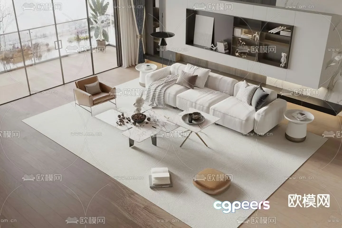 Modern sectional sofa 3d model