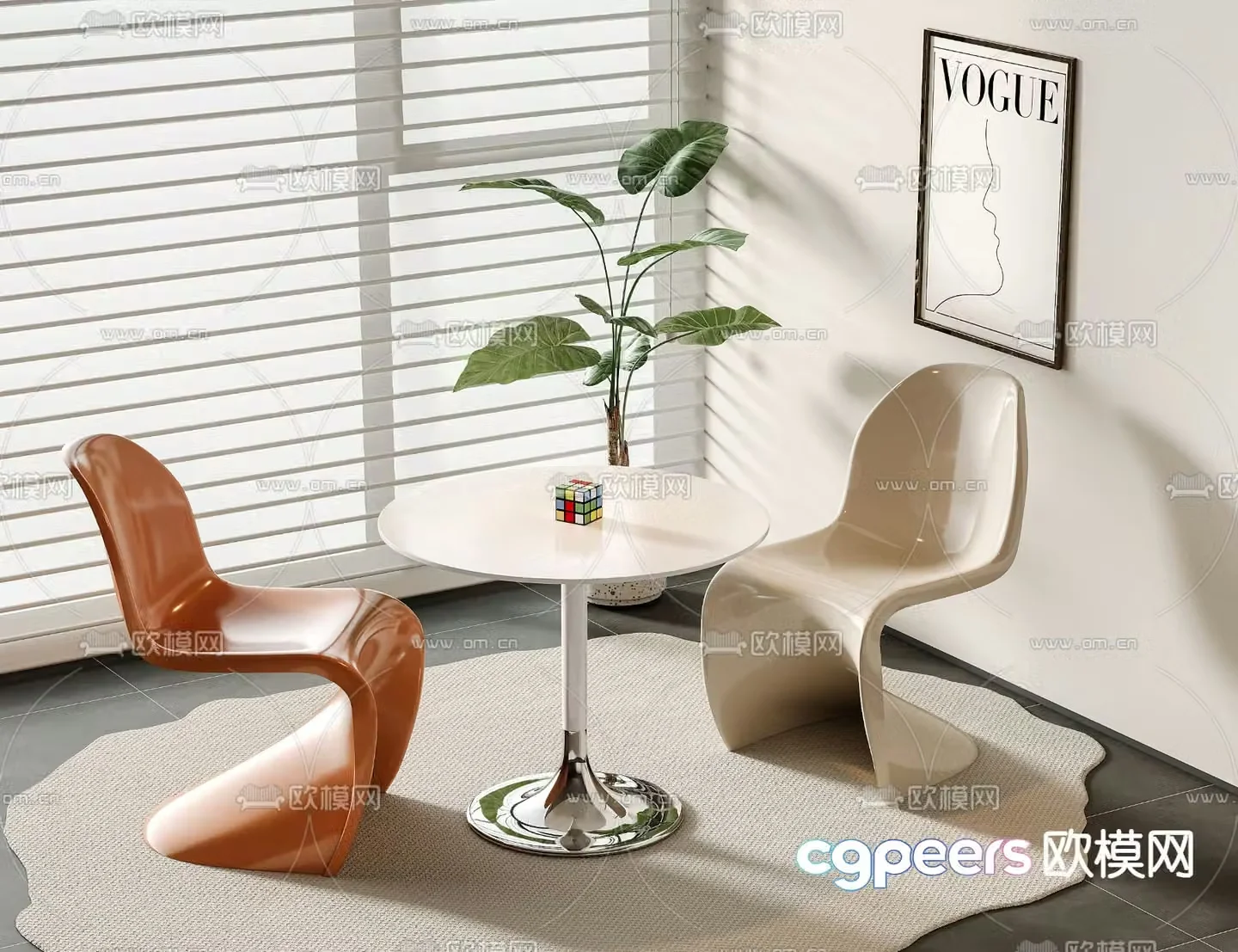Leisure tables and chairs Negotiation tables and chairs 3d model