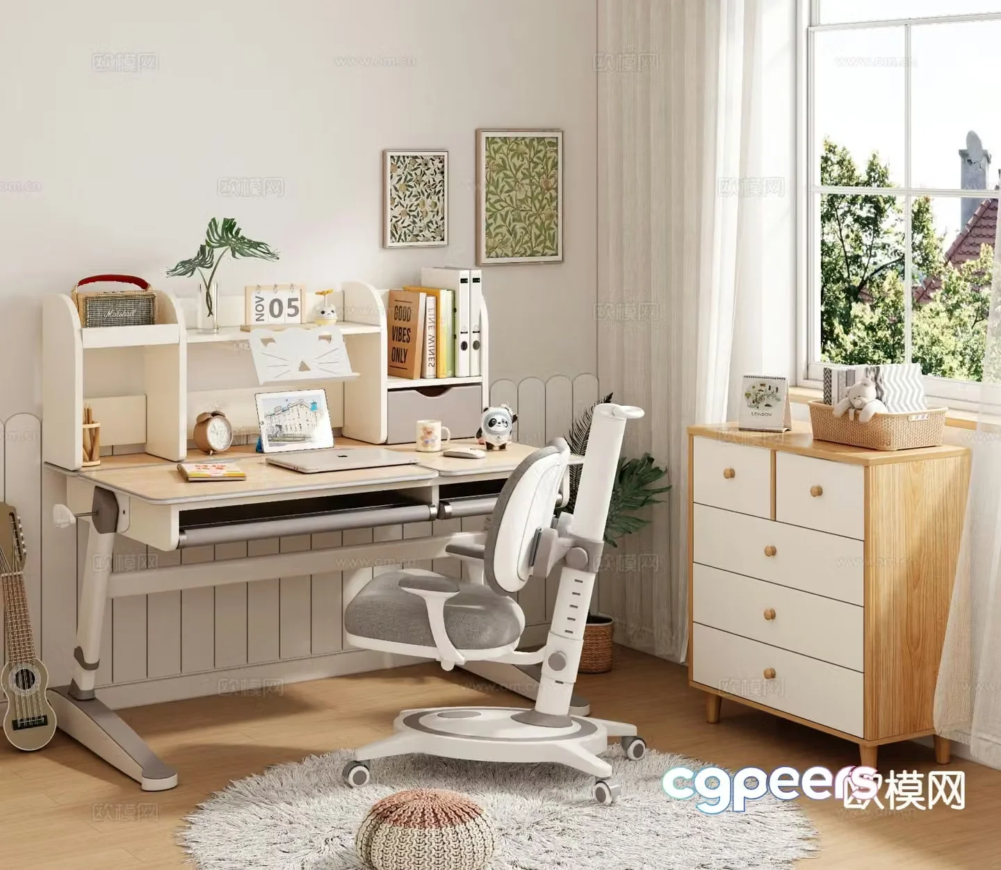 Children’s desk study table 3d model