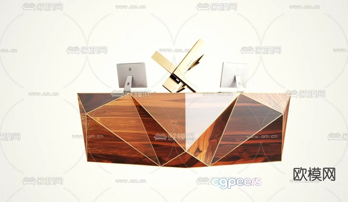 Modern reception desk front desk 3d model