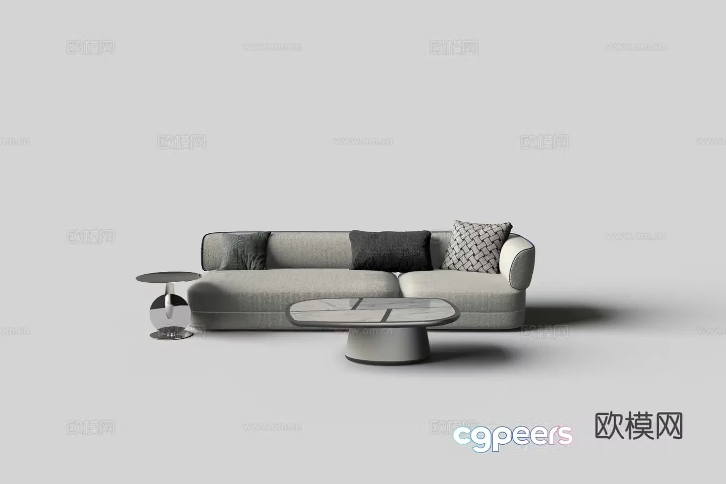 Modern fabric sofa leisure sofa 3d model