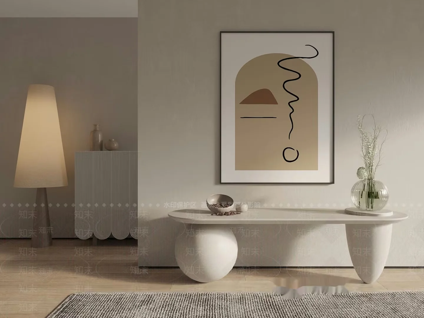 Modern Minimalist Decor 3D Model – 10376 – VRAY Render