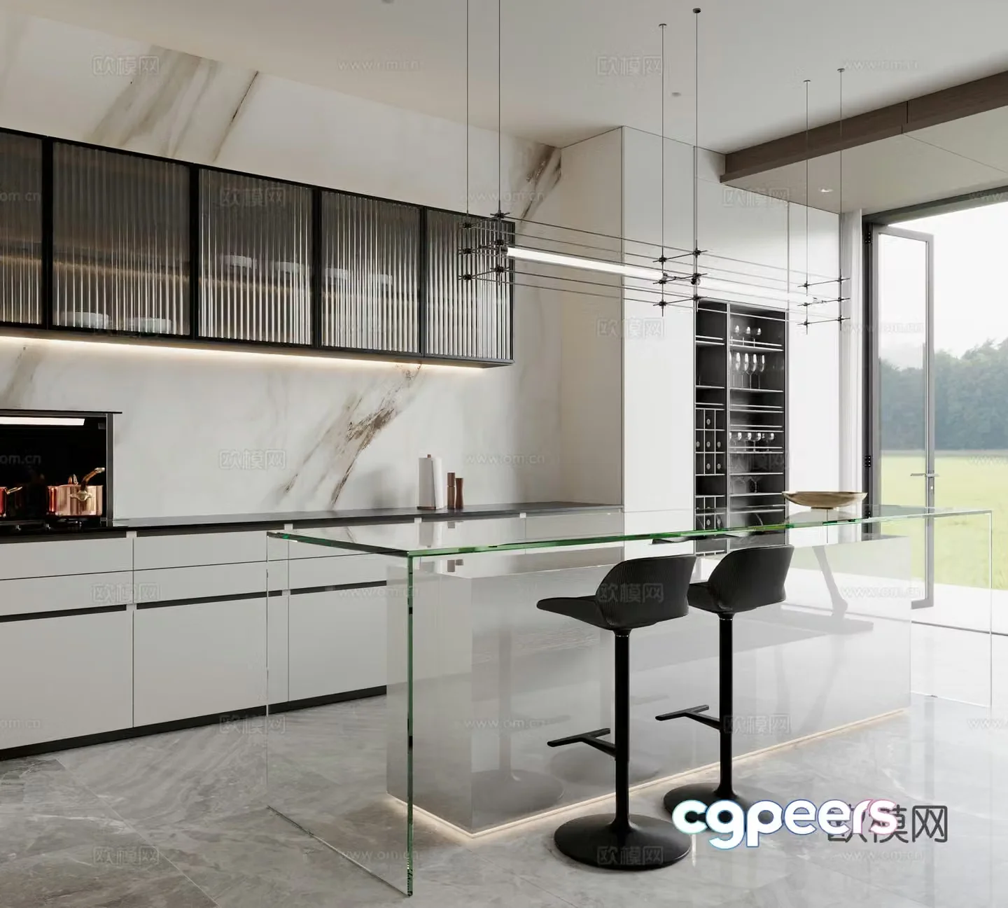 Modern Italian restaurant kitchen 3d model