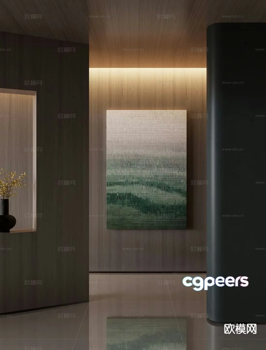 Modern hanging painting Zen hanging painting 3D model