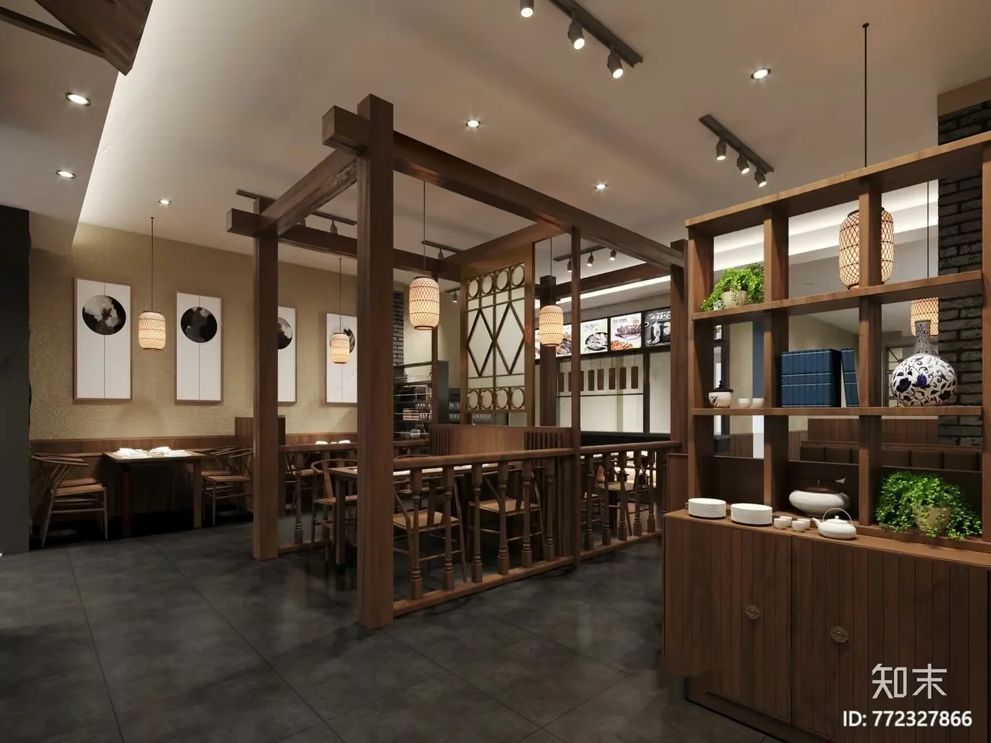 Cozy Asian Restaurant 3D Model – 7277 – VRAY Render