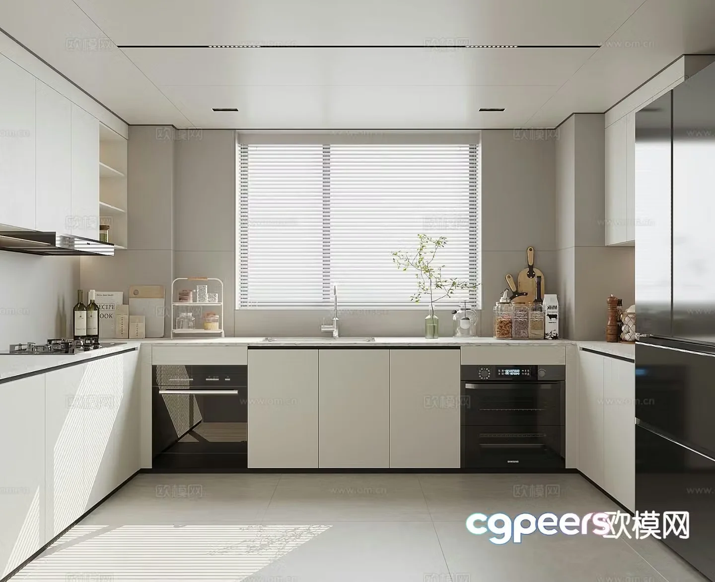 modern kitchen cabinet 3d model